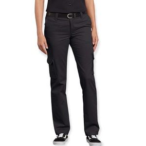 Dickies Women's Relaxed Fit Straight Leg Cargo Pant, Black 16R